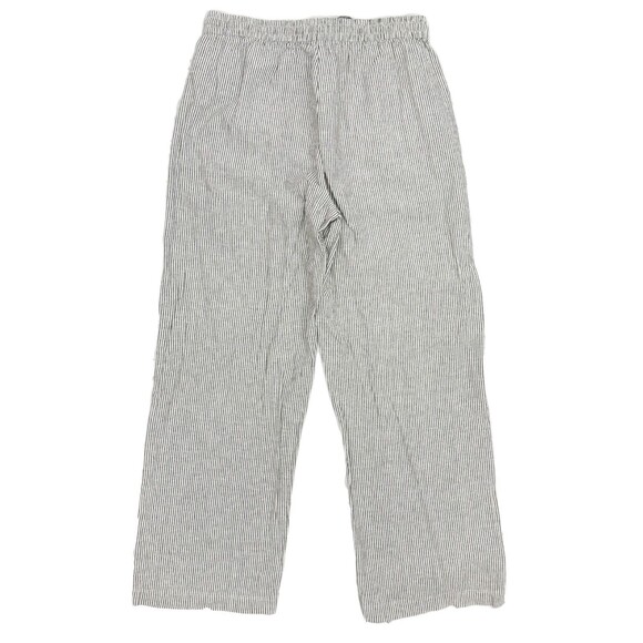 J.CREW Linen-Blend Slim Wide-Leg Drawstring Pant 6 Striped White Pull-On NWT B25 - Picture 3 of 6